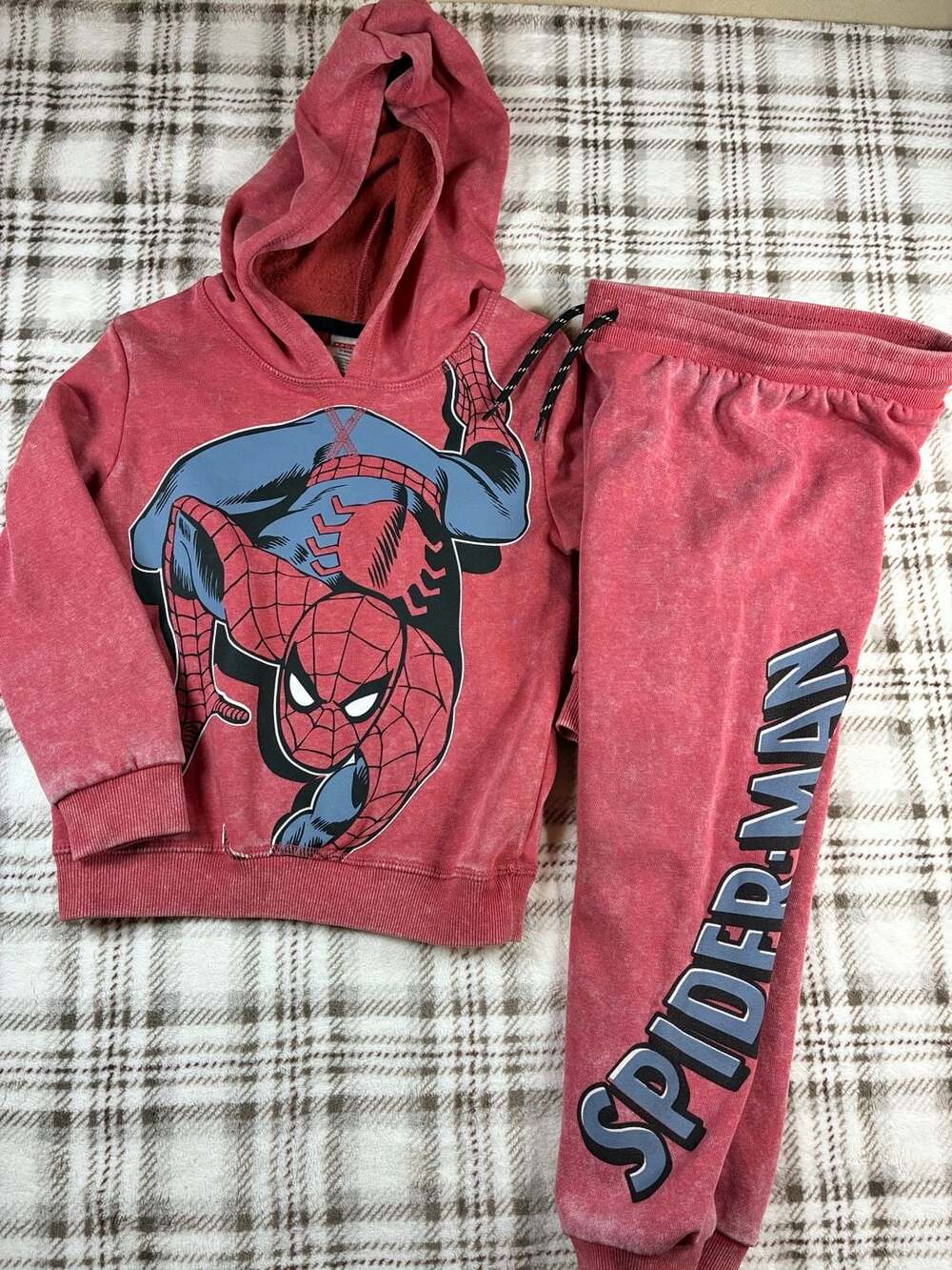 Marvel Spider-Man 2-Piece Jogger Set Size 4T Red Fleece Hoodie Pants